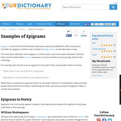 Examples of Epigrams