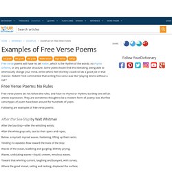Examples of Free Verse Poems