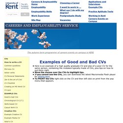 Examples of Good and Bad CVs