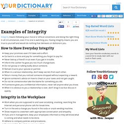 Examples of Integrity
