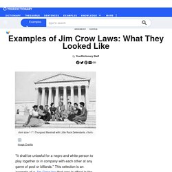 Examples of Jim Crow Laws