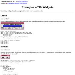 Examples of Tk Widgets