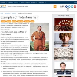 Examples of Totalitarianism