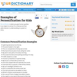 Examples of Personification for Kids