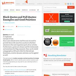 Block Quotes and Pull Quotes: Examples and Good Practices