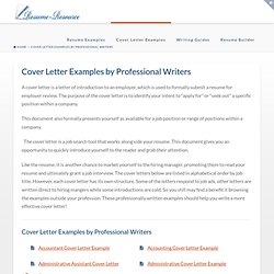Cover Letter Examples- Samples