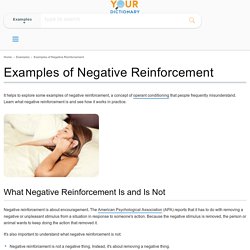 Article: Examples of Negative Reinforcement