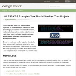 10 LESS CSS Examples You Should Steal for Your Projects