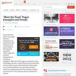 “Meet the Team” Pages: Examples and Trends - Smashing Magazine