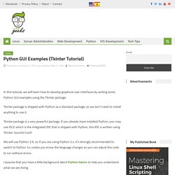 Python GUI examples (Tkinter Tutorial) - Like Geeks