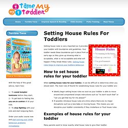 Examples Of House Rules To Improve Toddlers Behaviour