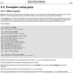Examples using grep
