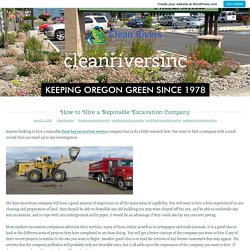 How to Hire a Reputable Excavation Company – cleanriversinc