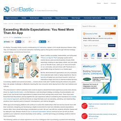Exceeding Mobile Expectations: You Need More Than An App