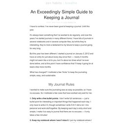 An Exceedingly Simple Guide to Keeping a Journal
