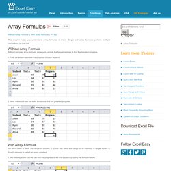 Excel Array Formulas