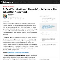 To Excel You Must Learn These 6 Crucial Lessons That School Can Never Teach
