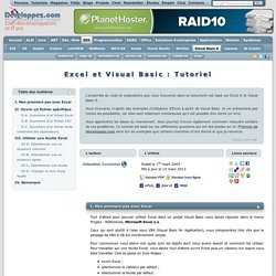 Excel et Visual Basic : Tutoriel