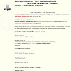 Excel: Extracting Words From Text in Excel. Parse Words From a Text String in Excel