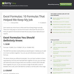 Excel Formulas: 10 Formulas That Helped Me Keep My Job