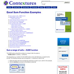 Excel Sum Functions