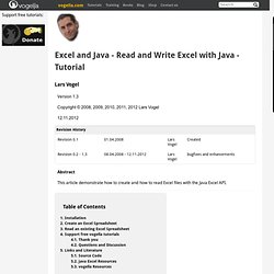 Excel and Java - Read and Write Excel with Java