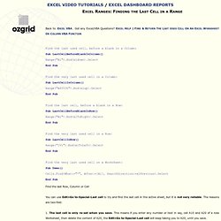 Excel Ranges: Finding the Last Cell in a Range