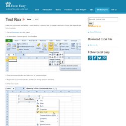 Excel VBA Text Box - Easy Excel Macros