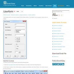 Excel VBA Userform - Easy Excel Macros