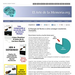 El Principio de Pareto o cómo conseguir excelentes resultados - Conseguir objetivos - El Arte de la Memoria.org