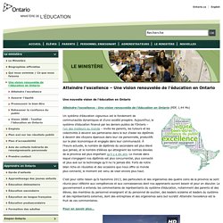 Atteindre l'excellence – Une vision renouvelée de l'éducation en Ontario