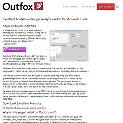 Excellent Analytics - Free Google Analytics Excel Plug-In