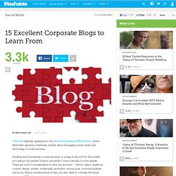 15 Excellent Corporate Blogs to Learn From