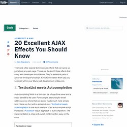 20 Excellent AJAX Effects You Should Know
