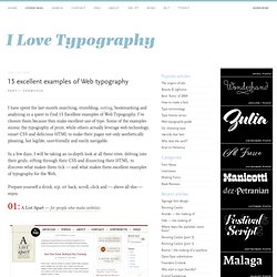 15 Excellent Examples of Web Typography. Part 1