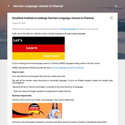 Excellent institute to undergo German Language classes in Chennai
