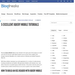 5 Excellent jQuery Mobile Tutorials