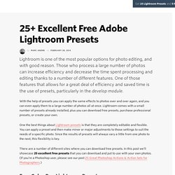 25 Excellent Free Adobe Lightroom Presets