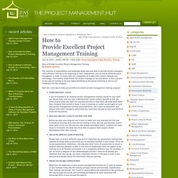 How to Provide Excellent Project Management Training