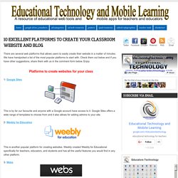 10 Excellent Platforms to Create your Classroom Website and Blog