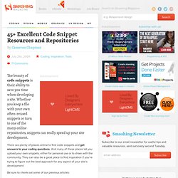 45+ Excellent Code Snippet Resources and Repositories