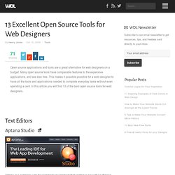 13 Excellent Open Source Tools for Web Designers