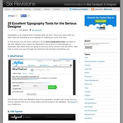 25 Excellent Typography Tools for the Serious Designer
