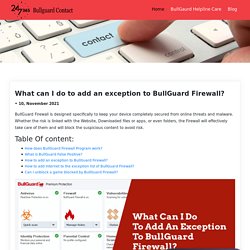 What can I do to add an exception to BullGuard Firewall?