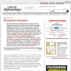 Exception française, par Dominique Vidal (Le Monde diplomatique, février 2004)