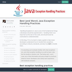 Best (and Worst) Java Exception Handling Practices