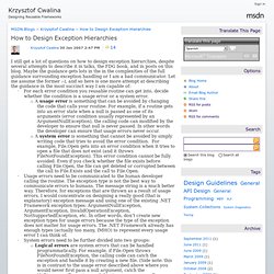 How to Design Exception Hierarchies - Krzysztof Cwalina