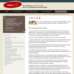 Savoirs CDI: Le point sur l’exception pédagogique au 29 septembre 2016