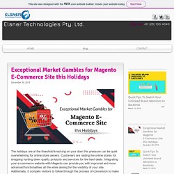 Exceptional Market Gambles for Magento E-Commerce Site this Holidays