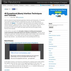 40 Exceptional jQuery Interface Techniques and Tutorials